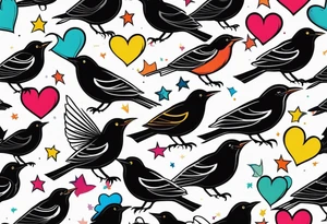 Black birds tattoo idea
