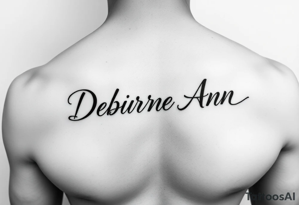 Deborah Ann in cursive across the chest tattoo idea