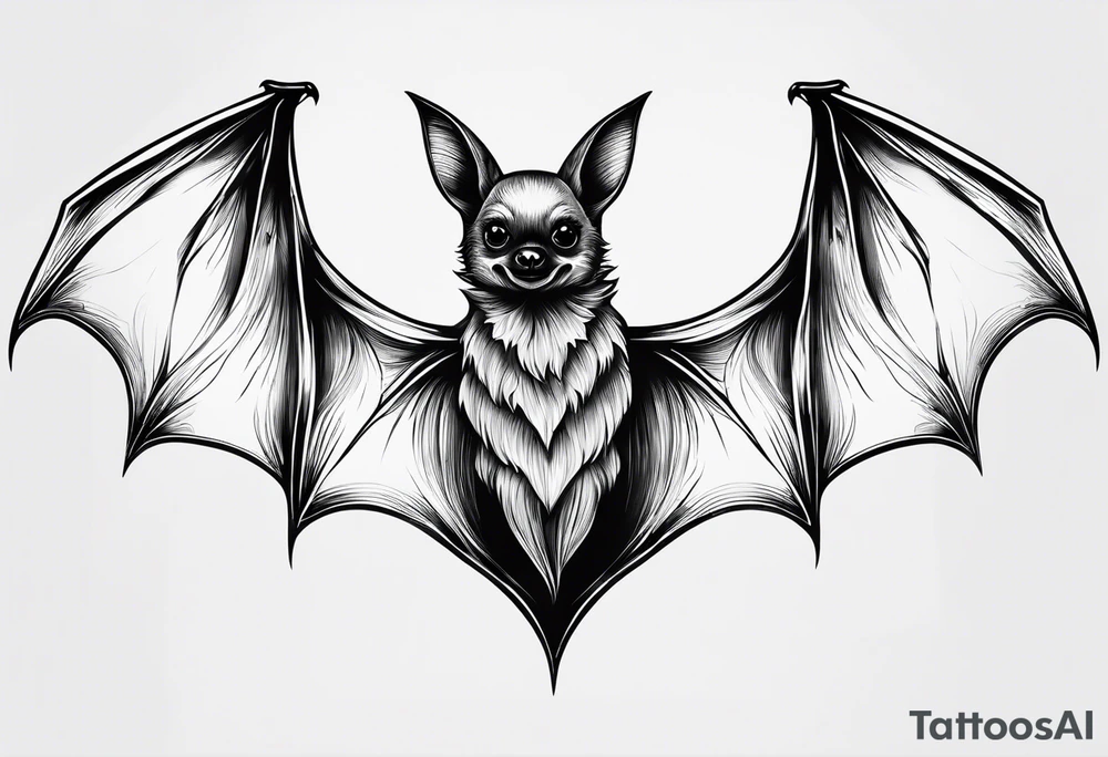 small simple bat tattoo idea
