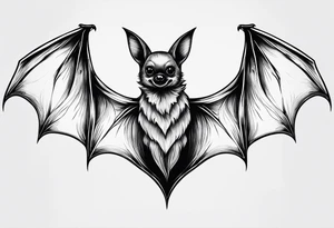 small simple bat tattoo idea