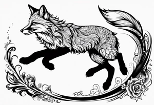Fox leaping tattoo idea