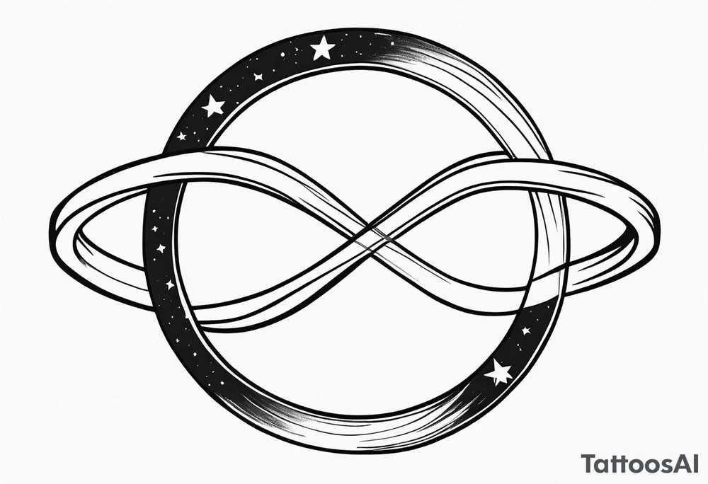 Infinity ring with stars tattoo idea