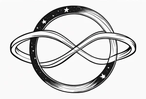 Infinity ring with stars tattoo idea