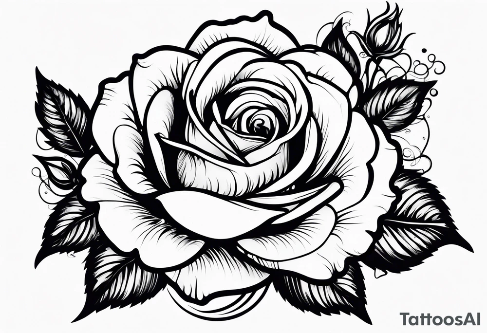 red rose blooming tattoo idea