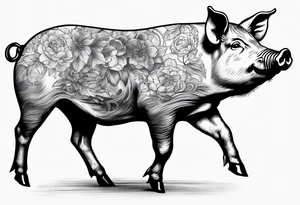 Butchers map of a pig tattoo idea