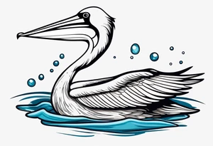pelican +diving +water tattoo idea