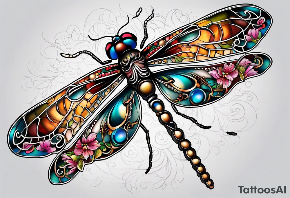 Mechanical dragonfly tattoo idea