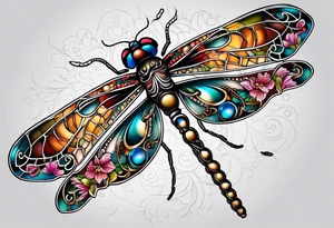 Mechanical dragonfly tattoo idea