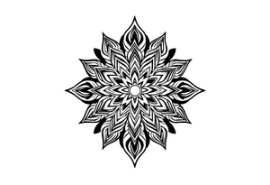 spiritual bold line feather mandala indian tattoo idea