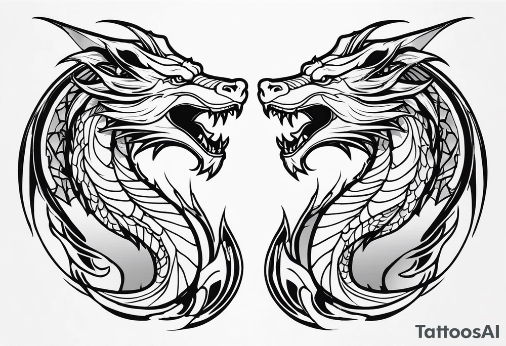 roaring dragons tattoo idea