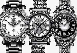 watch chain tattoo idea
