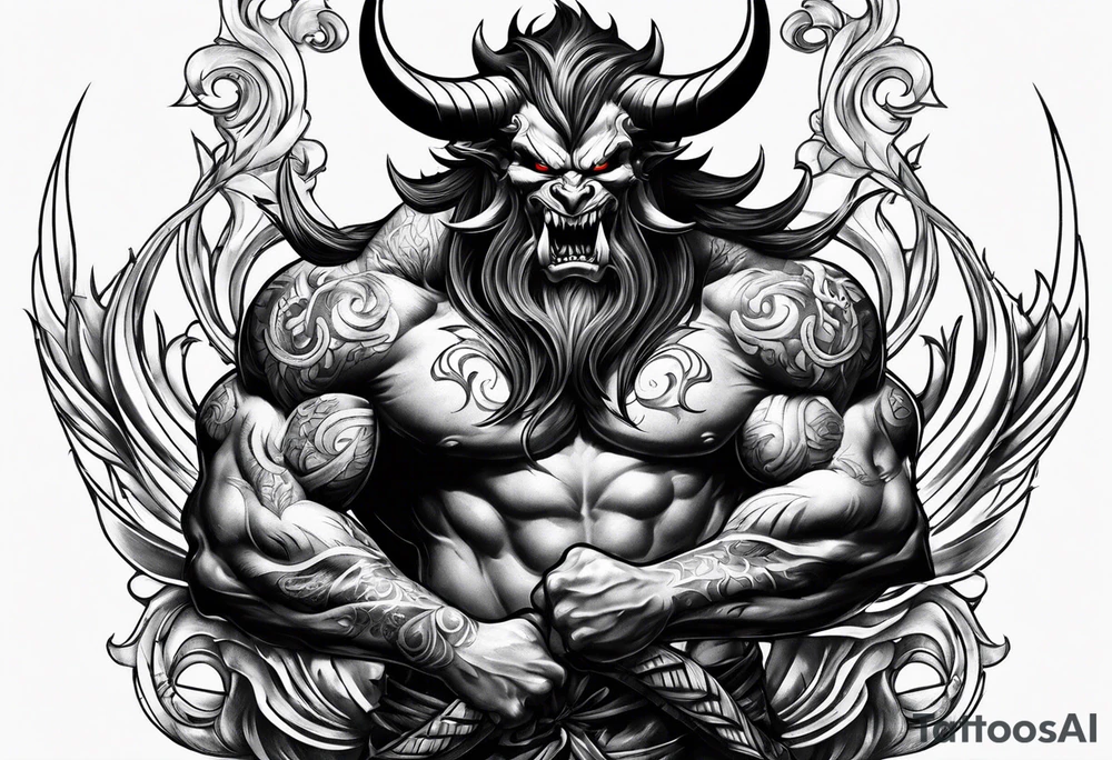 Shoulder devil tattoo idea