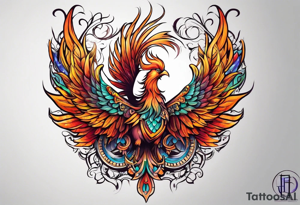 graceful phoenix tattoo idea