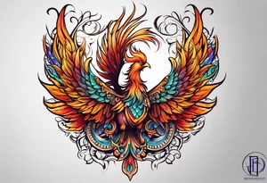 graceful phoenix tattoo idea