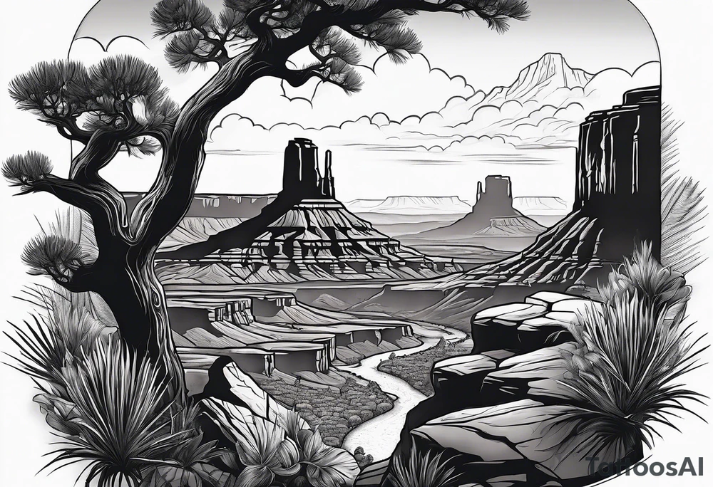 Forearm vertical, canyonlands national park, hikers tattoo idea