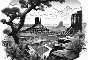 Forearm vertical, canyonlands national park, hikers tattoo idea