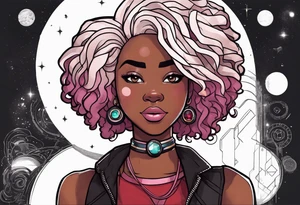 Steven universe’s Garnet styled with locs with be an experience and has space elements and make it Afro-futurist tattoo idea