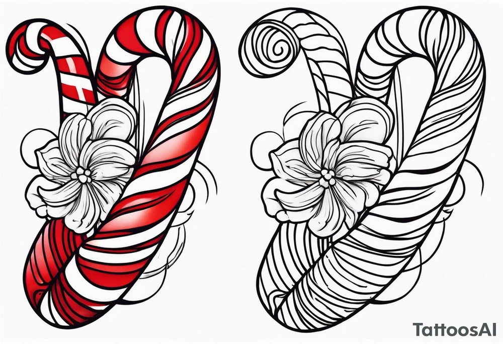 christmas candy cane tattoo idea