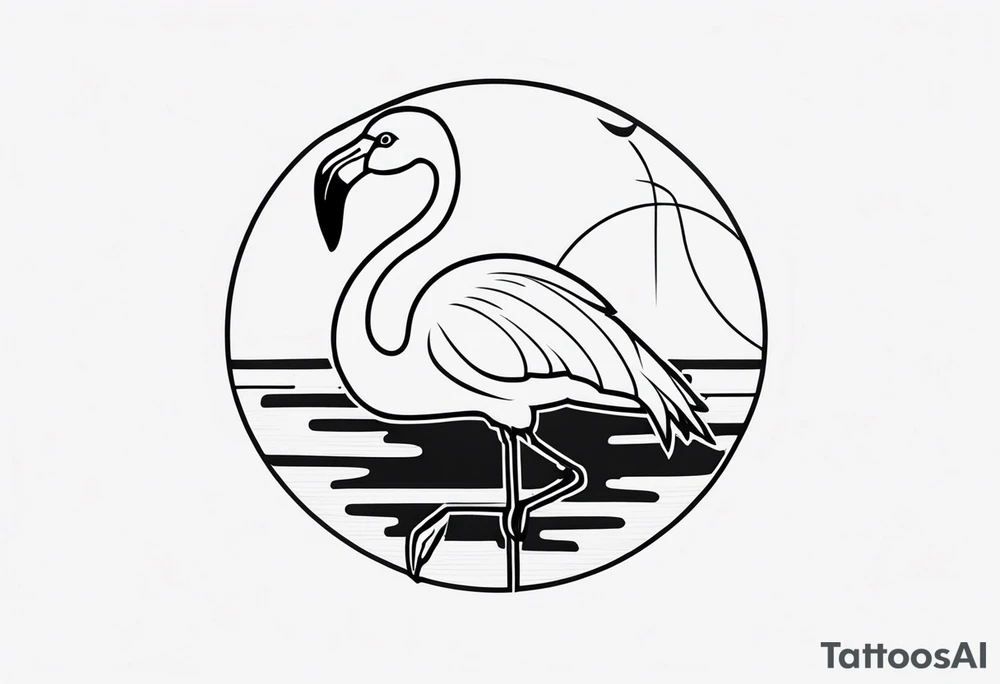 cute flamingo tattoo idea