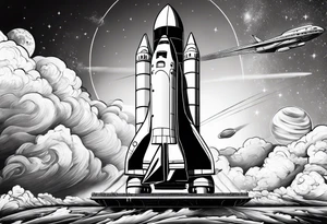 shuttle launching to space tattoo idea