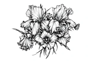 Irises flowers ornement tattoo idea