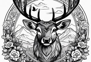 deer and bass tattoo idea