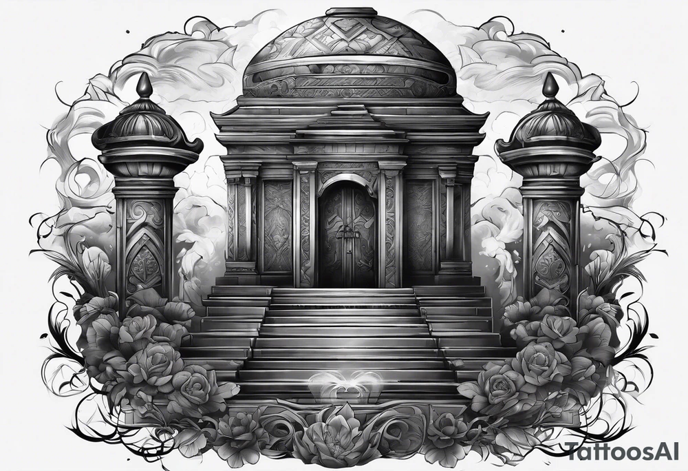Tomb with smoke tattoo idea