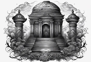 Tomb with smoke tattoo idea