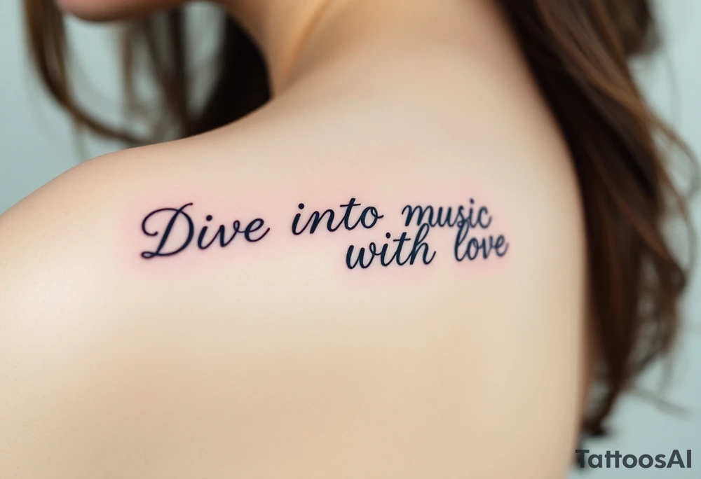 Dive into music with love tattoo idea