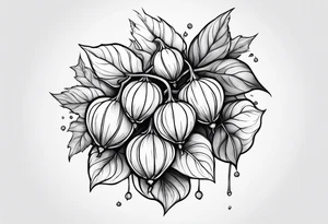 Physalis with clouds tattoo idea