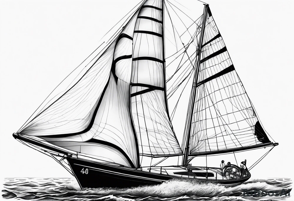 Cal 40 sailboat tattoo idea