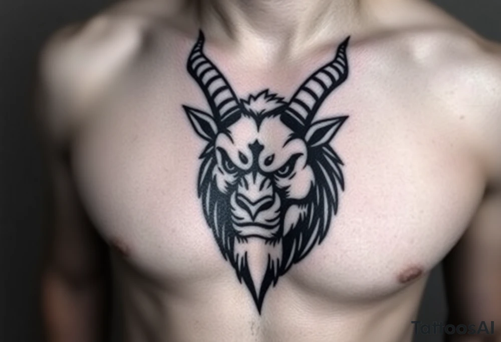 Capricorn head  10x15 cm 
Can’t be angry looking tattoo idea