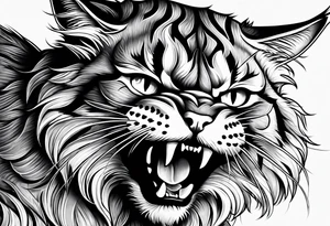 angry cat tattoo idea