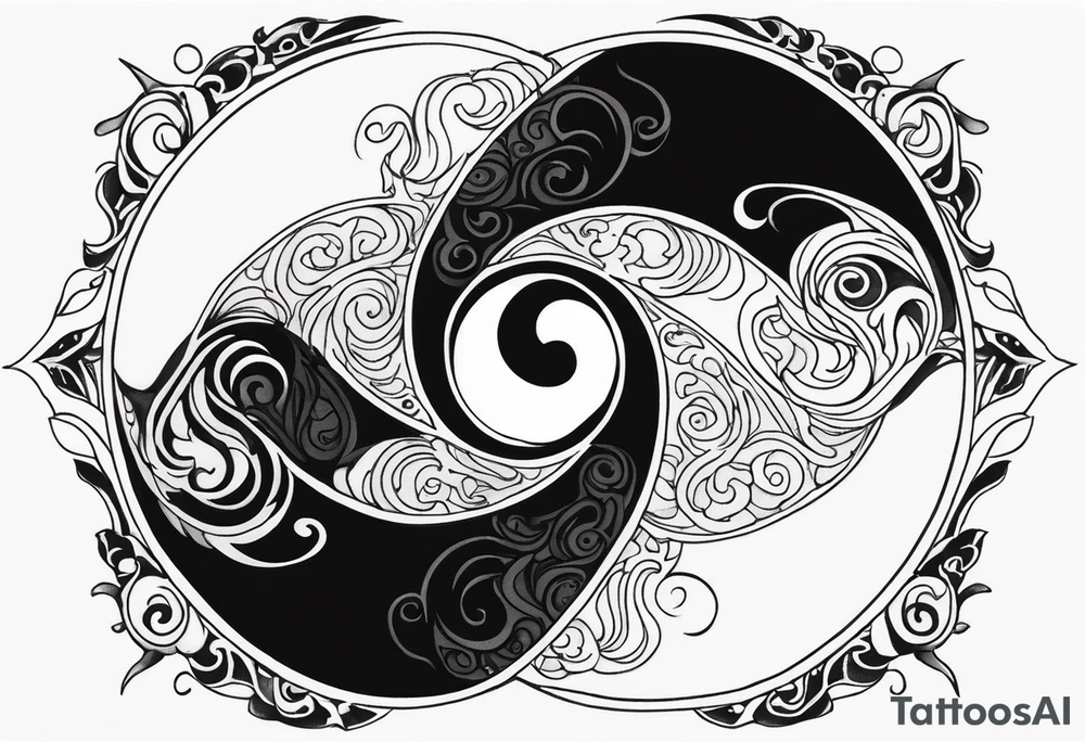 Powerful majestic ying Yang tattoo idea