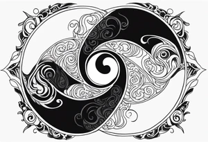 Powerful majestic ying Yang tattoo idea