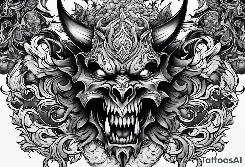 hell demon tattoo idea