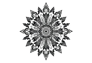 long mytical mandala with ancient rhyme tattoo idea