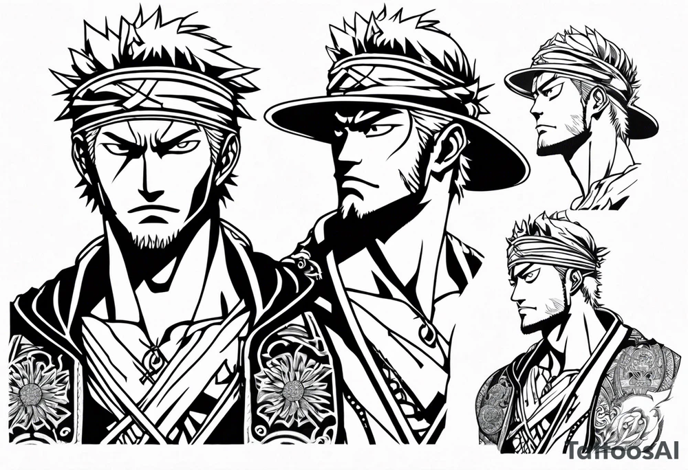 Zoro one piece tattoo to get on my forearm about 5-7 cm in length tattoo idea