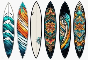 Surfboard tattoo idea