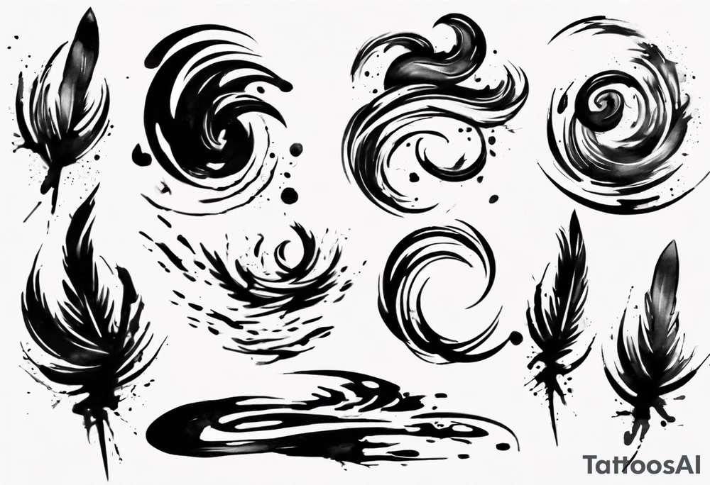 Brush stroke drawing time tattoo idea