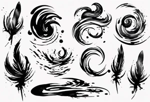 Brush stroke drawing time tattoo idea
