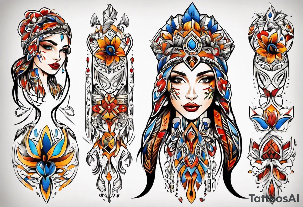 Beautiful Ukrainian Woman Forward tattoo idea