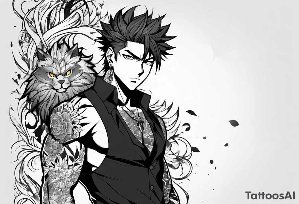 A male black anime character tattoo idea