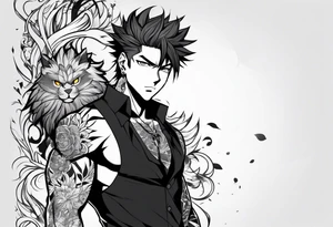 A male black anime character tattoo idea