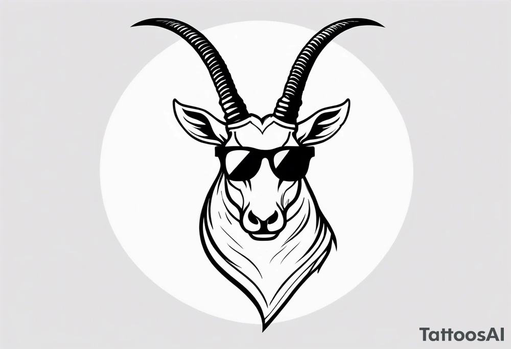 capricorn with sunglasses and shotgun tattoo idea