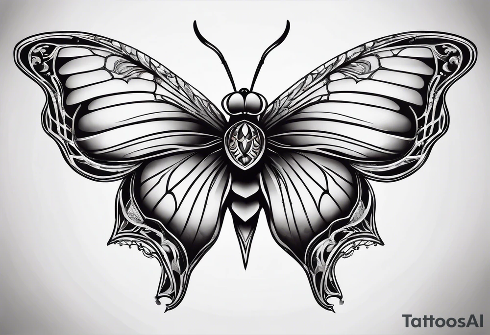 Spider shaped into a butterfly tattoo idea