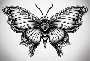 Spider shaped into a butterfly tattoo idea