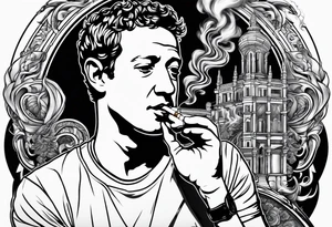 Mark Zuckerberg smoking cigarette tattoo idea