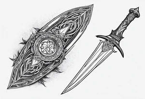The broken blade Narsil from lord of the rings tattoo idea