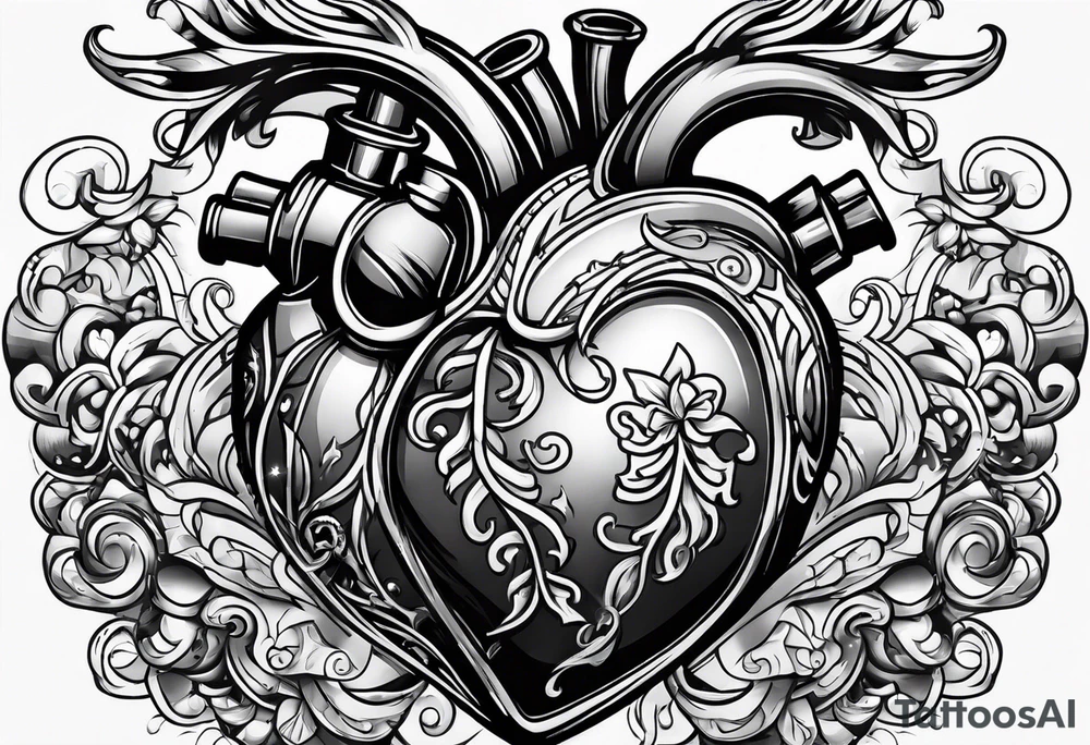 Heart-shaped gas tank tattoo idea